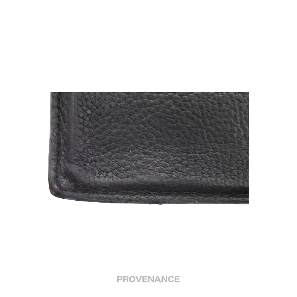 🔴 Gucci Vintage Logo Bifold Wallet - Black Leather